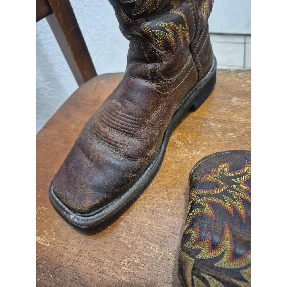 Justin Driller  Brown Work Boots Men's Size 8.5D WK4681 Western Soft Toe